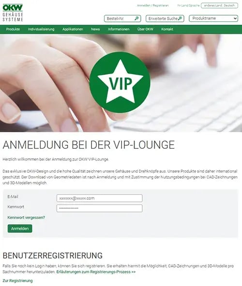 Anmeldung zur VIP-LOUNGE, um Zeichnungen 2D/3D herunterzuladen
