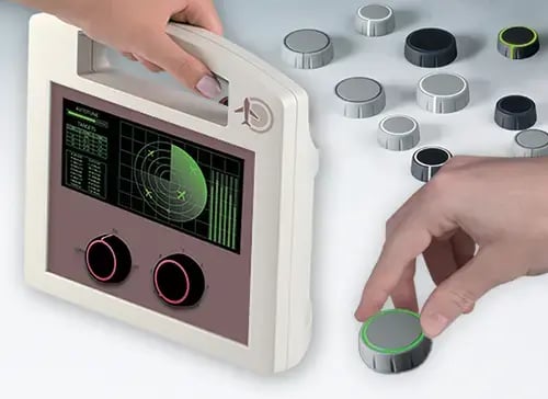 Boutons CONTROL-KNOBS intégrés à un boitier portable CARRYTEC